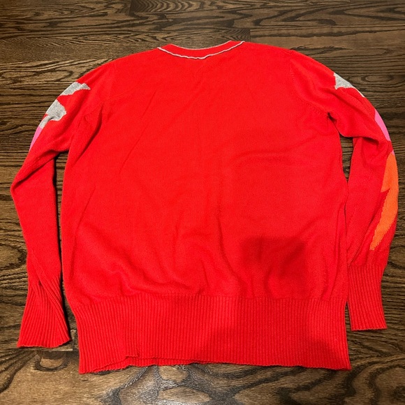 Red sweater w/ lightning bolts on arm - Picture 4 of 6